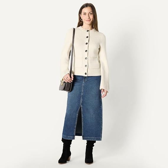 Cream Button-Up Cardigan Sweater image 3